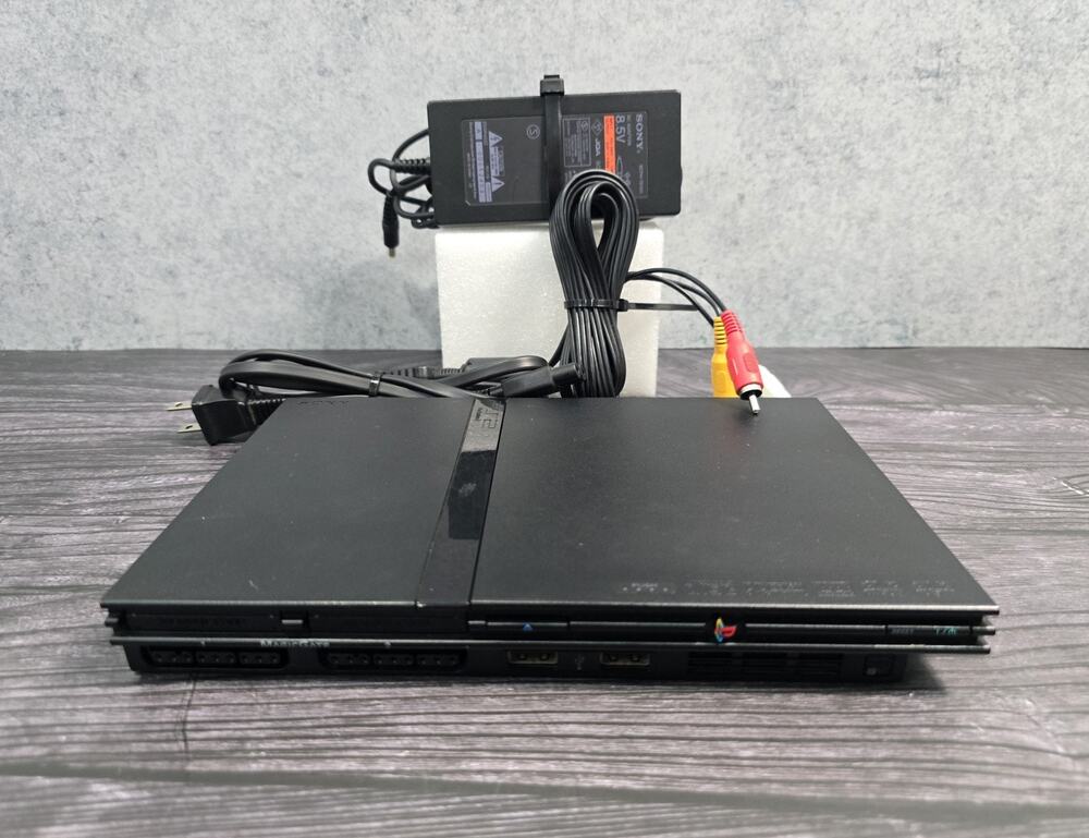 Sony PlayStation 2 Slim PS2 Black Console Gaming SCPH-70012 Tested - Working